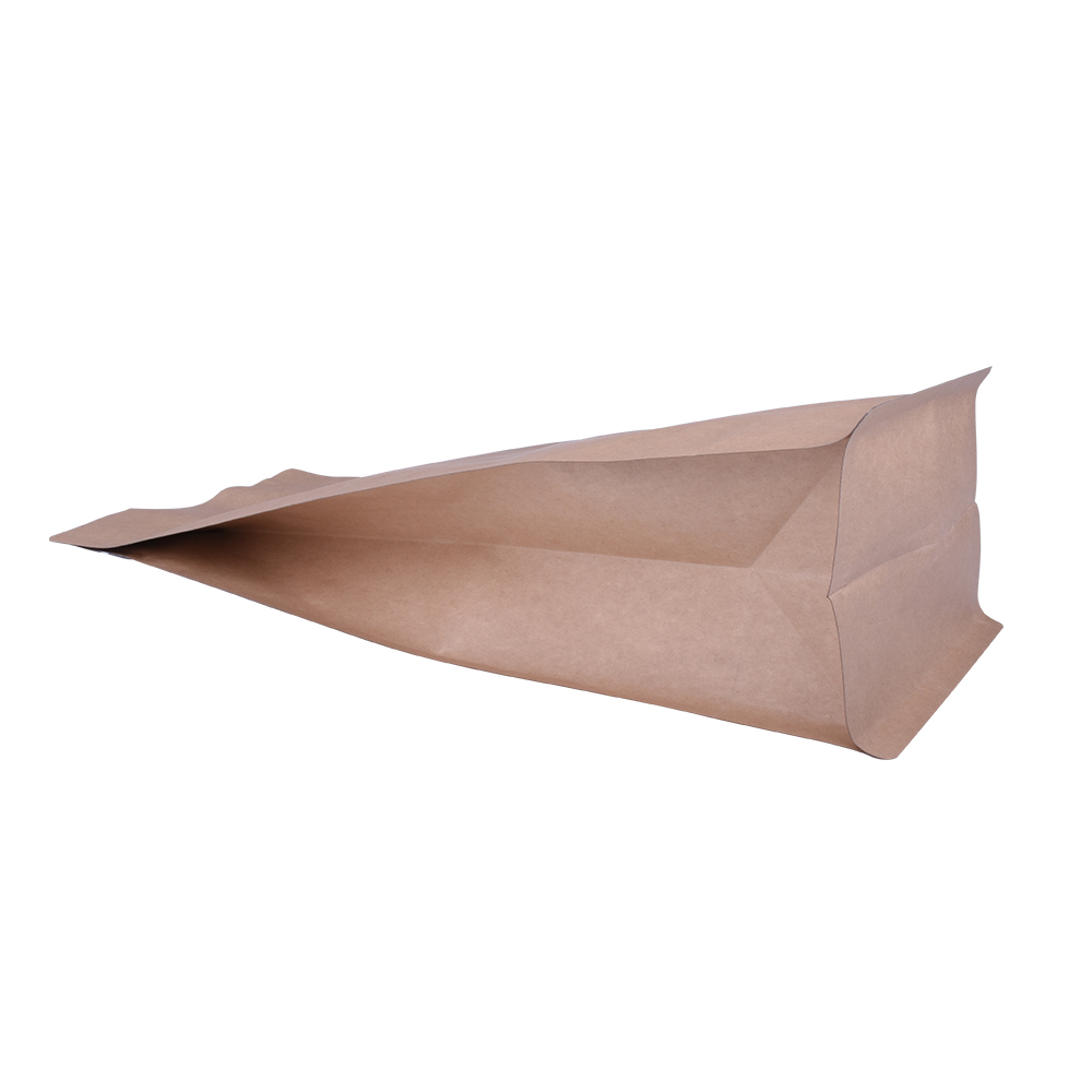 100PCS 1kg Kraft Paper Box Bottom Coffee Bag with Valve