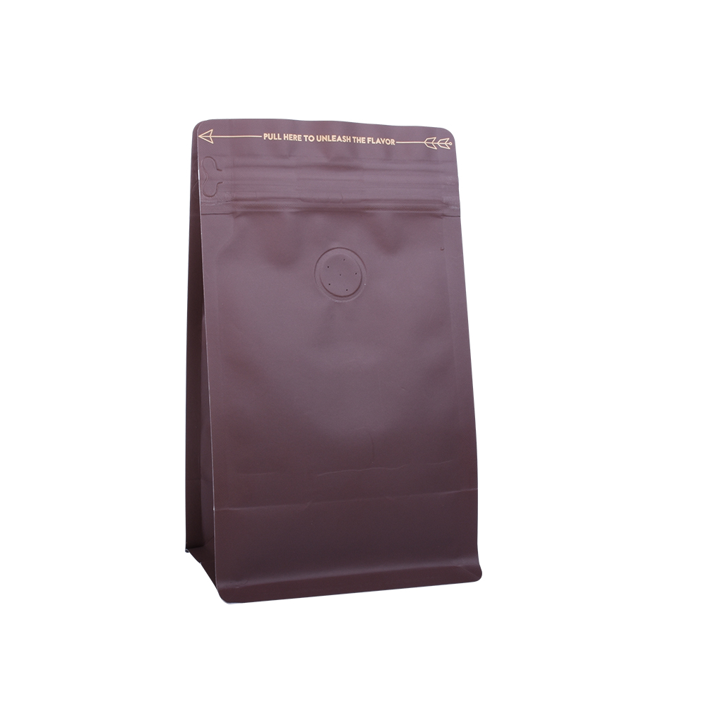 100PCS 250g Brown Aluminum Foil Blcok Bottom Bags for Coffee Tea