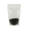 Unprinted Compostable White Rice Paper Backed Stand Up Pouches with Hang Hole & Zipper